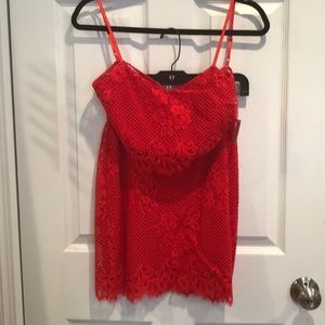 Free people red lace two piece set size small